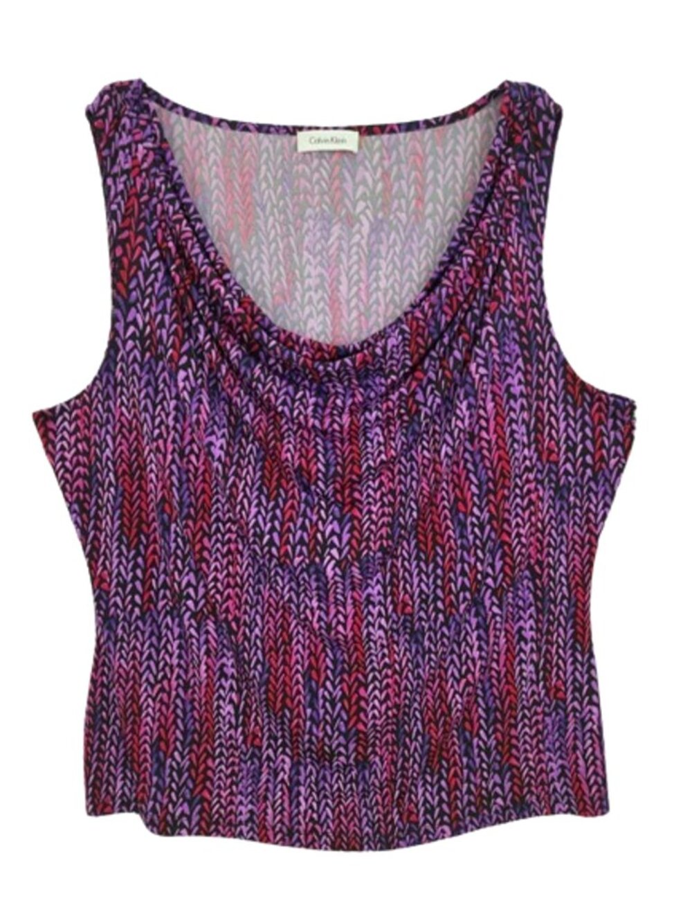 Calvin Klein Cowl Neck Geometric Shell Top